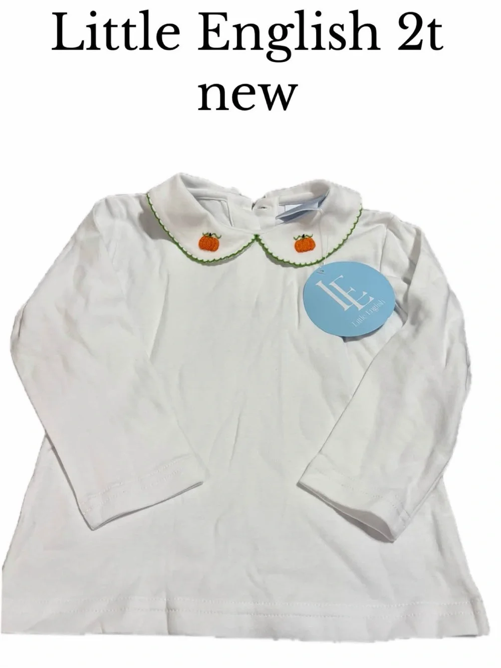 Little English 2t Peter Pan collar pumpkin shirt new